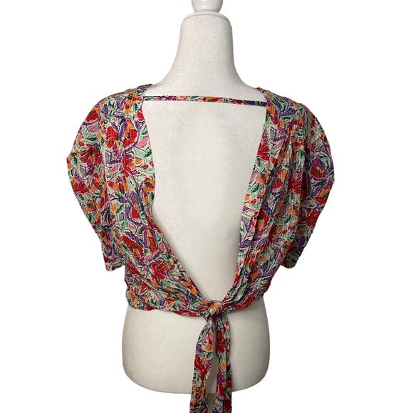 NWT ba&sh Amael colorful floral open back top - Small - Picture 6 of 13